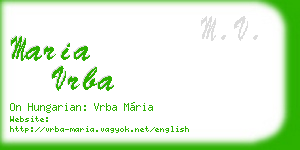 maria vrba business card