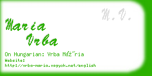maria vrba business card